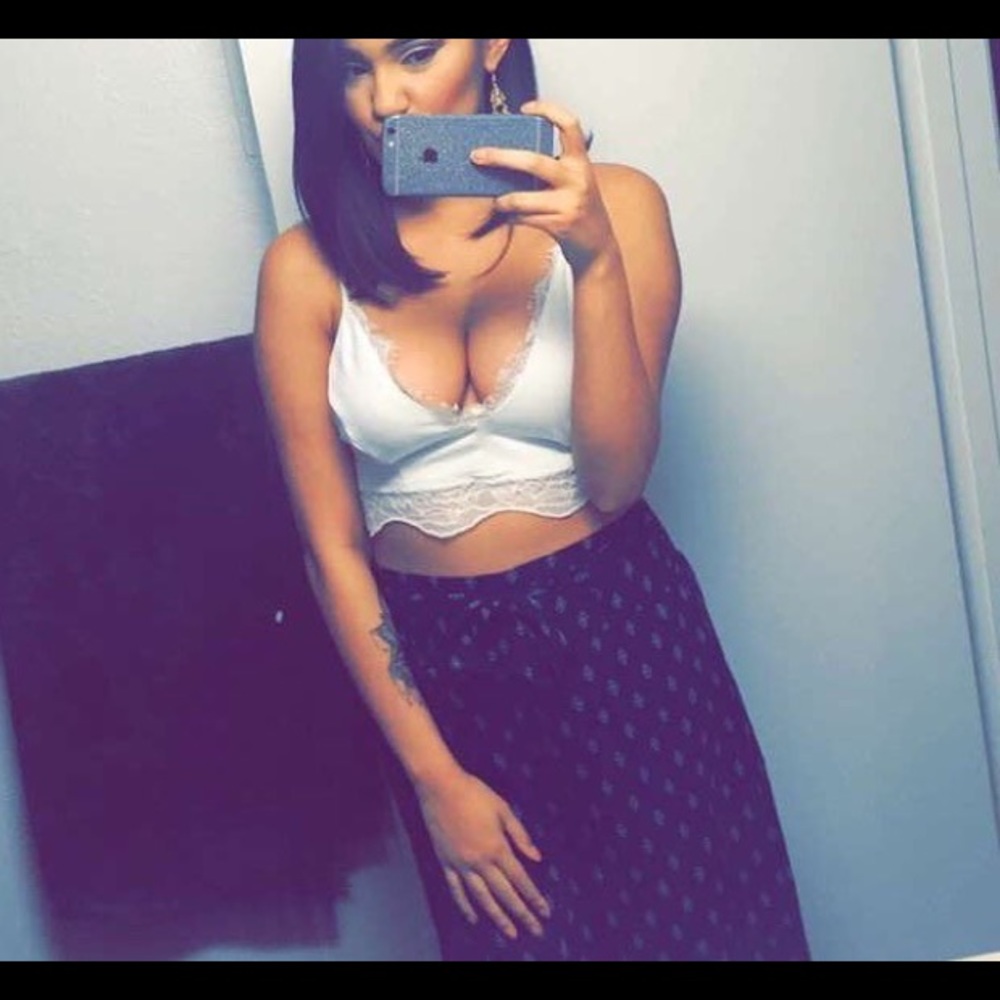 White lace crop top