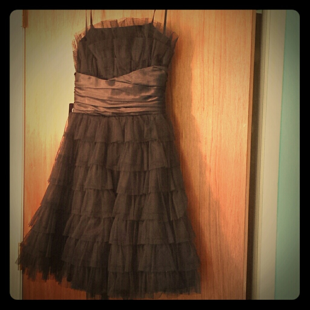 A black formal ruffled dress