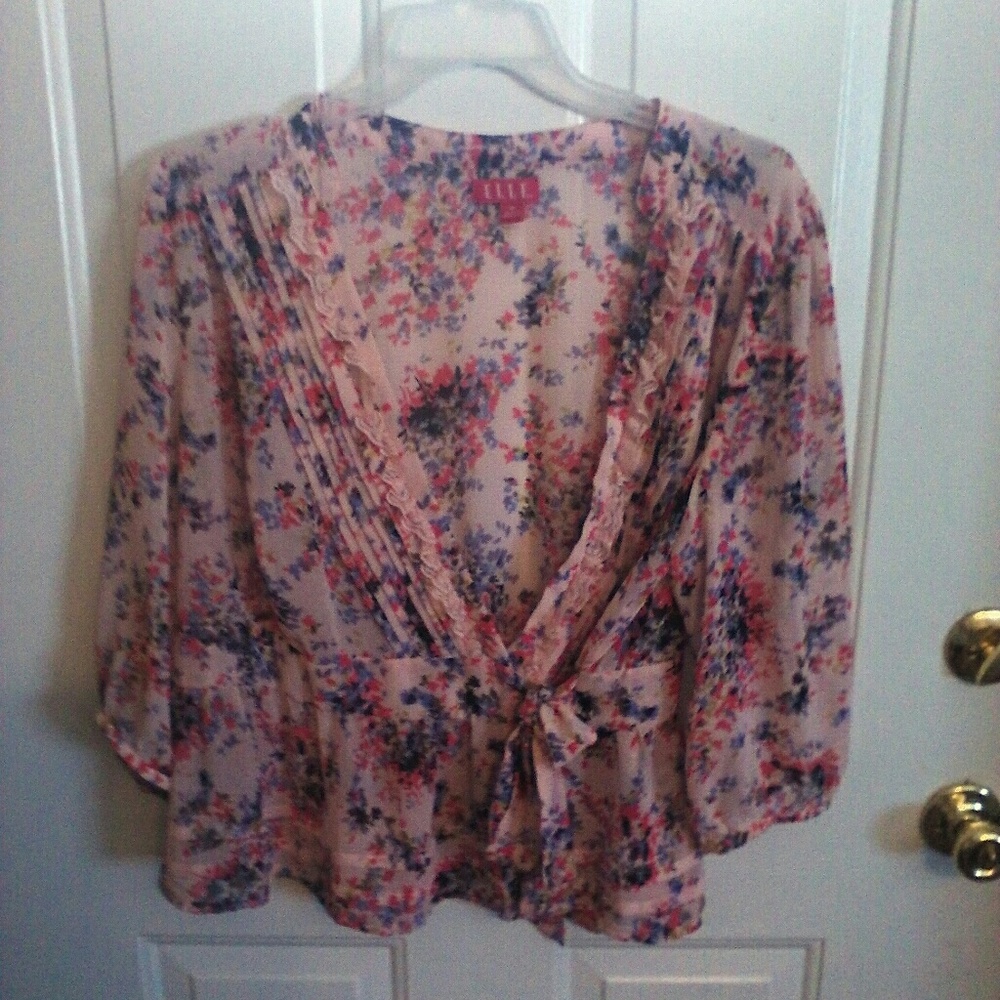 Sheer wrap blouse