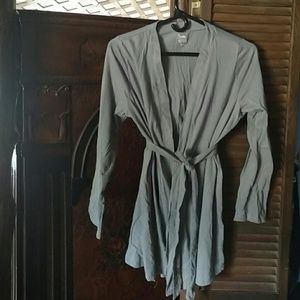 Gray maternity robe