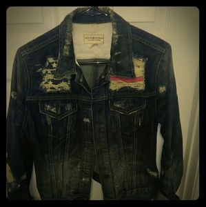 Denim distressed jacket