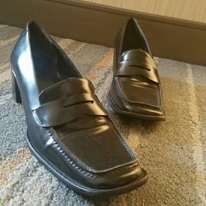 Coach Black leather penny Loafers made in ITALY