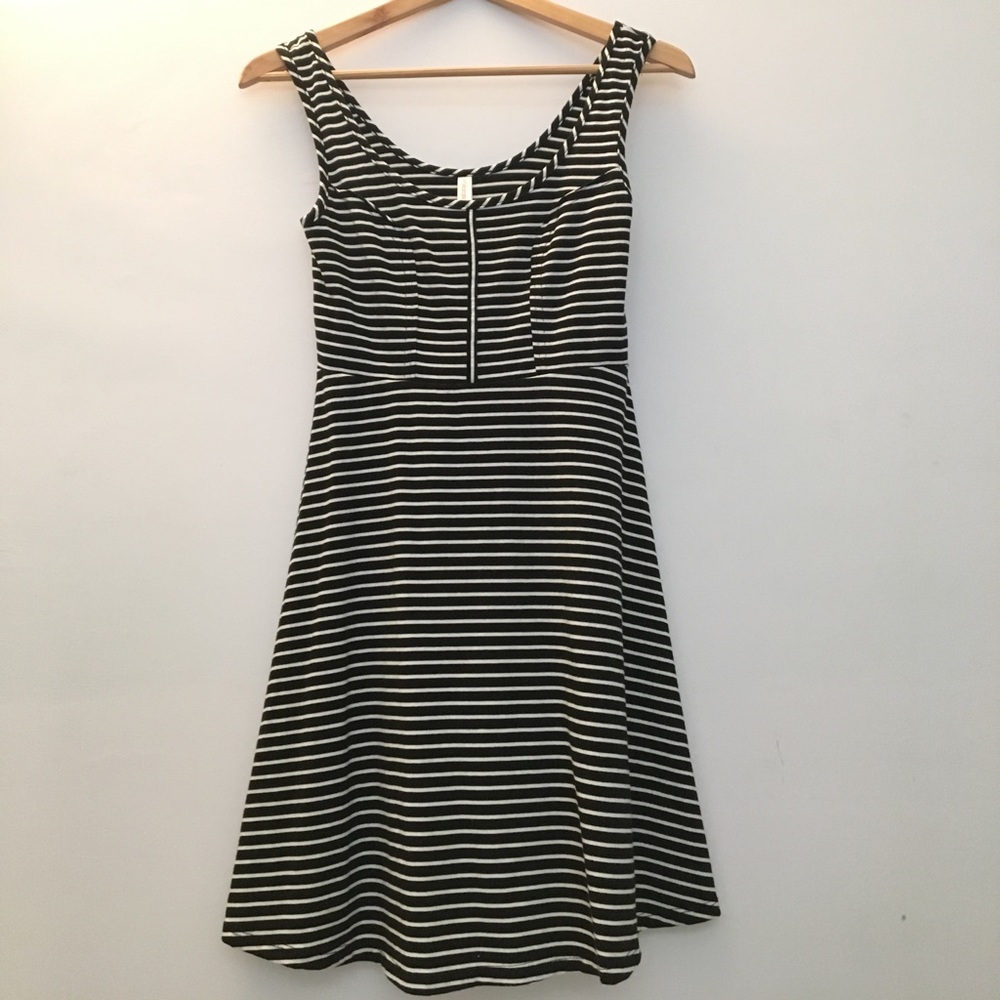 Black and White Striped Sun Dress.