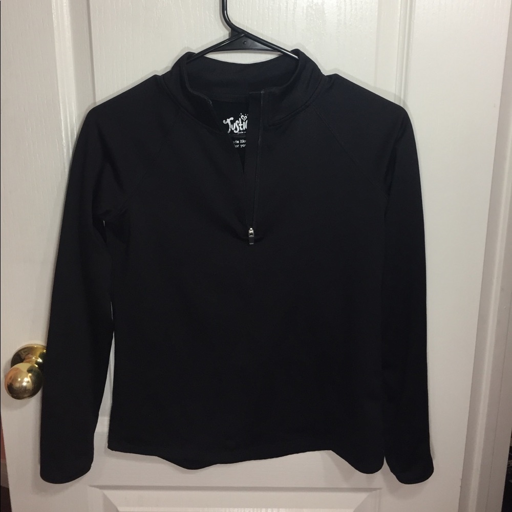 Black Half Zip Sporty Sweatshirt