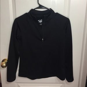 Black Half Zip Sporty Sweatshirt