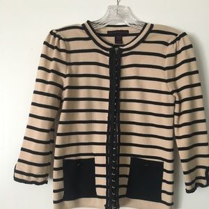 Heavy cotton eyelet hook cardigan