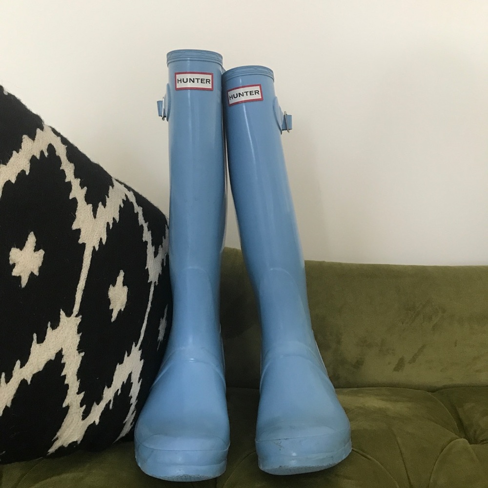 Carolina blue Hunter rainboots
