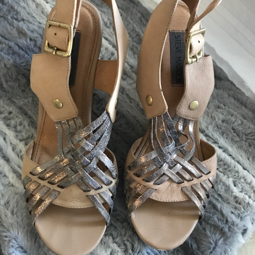 Nude Steve Madden Wedges