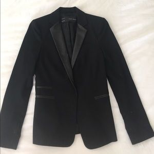 Zara leather collar blazer
