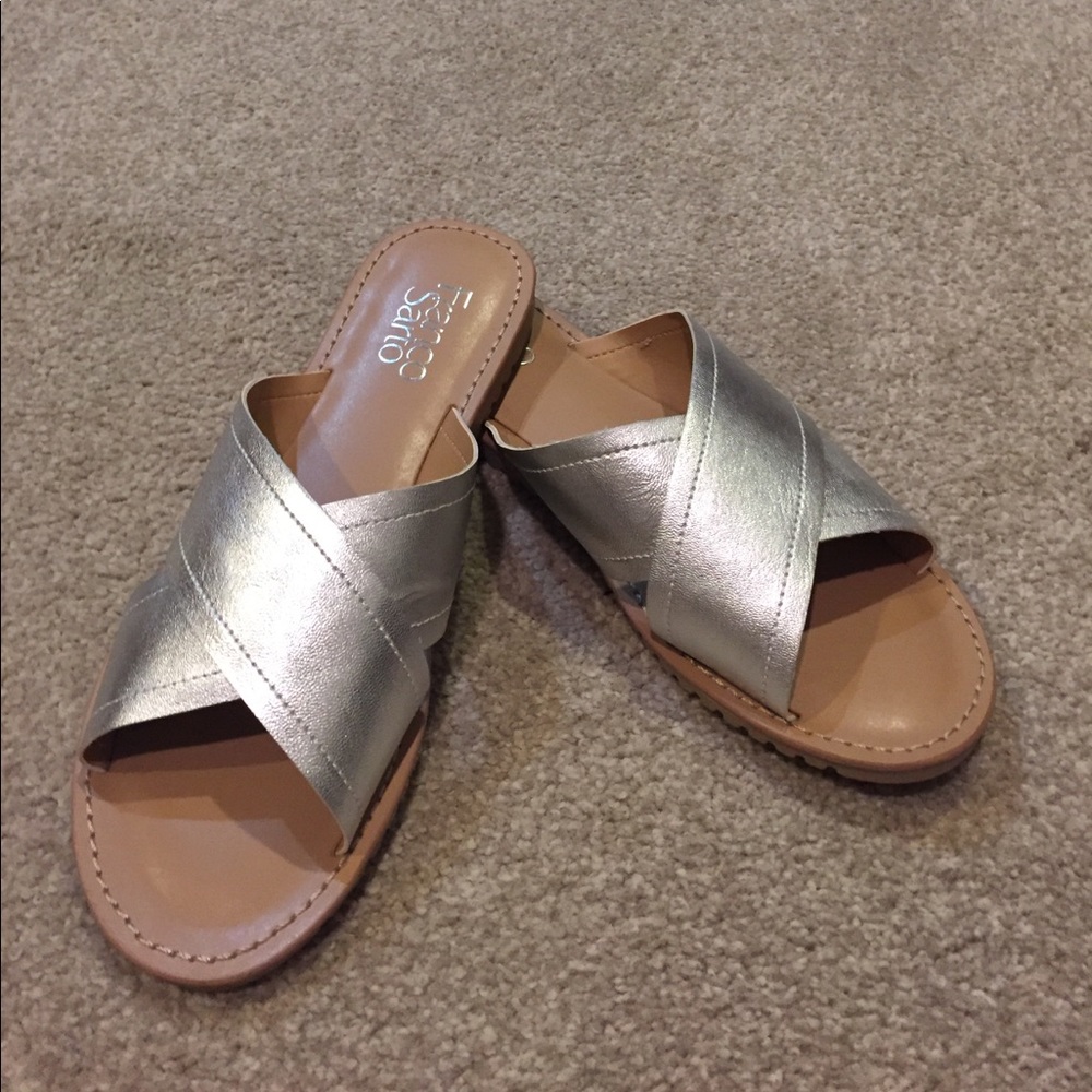 Silver slip on shoes
