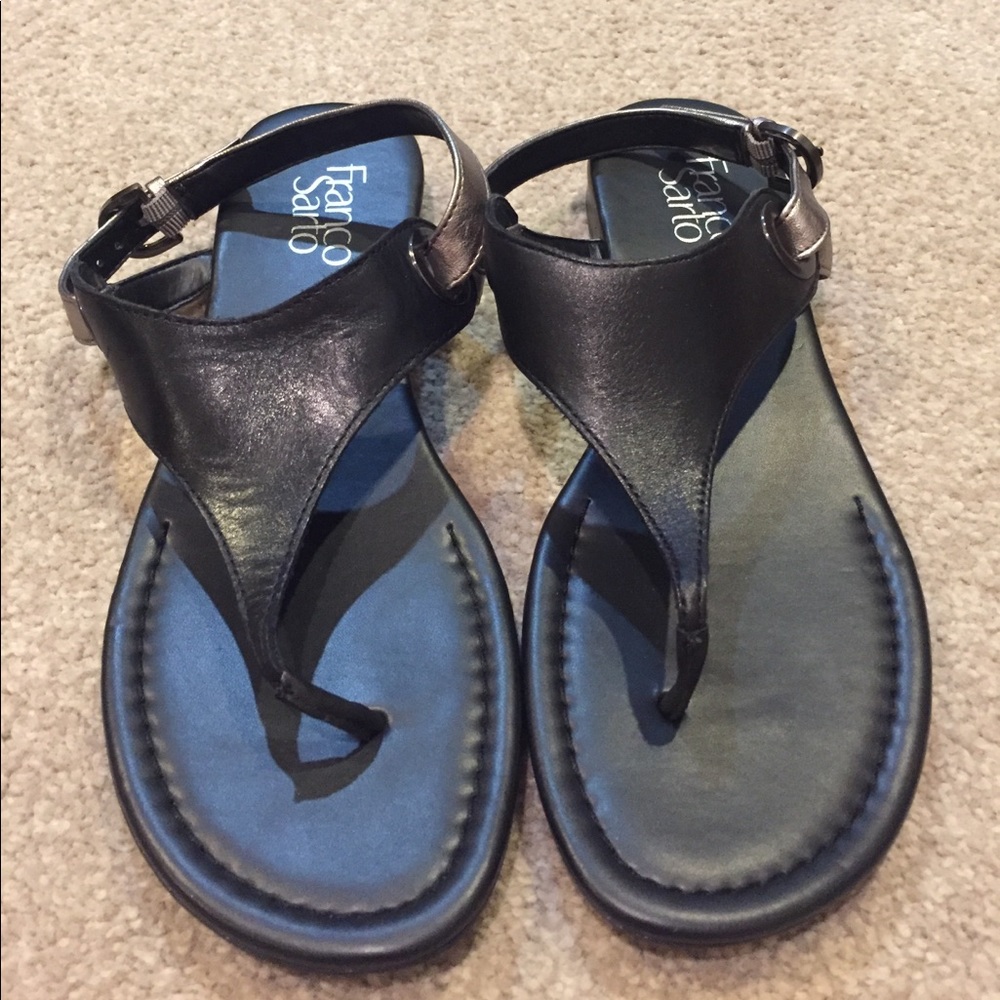 Black with silver back sandals