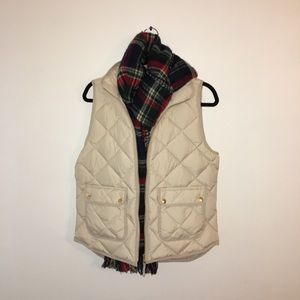 NWT J. Crew Cream Quilted Vest!!! Never worn!