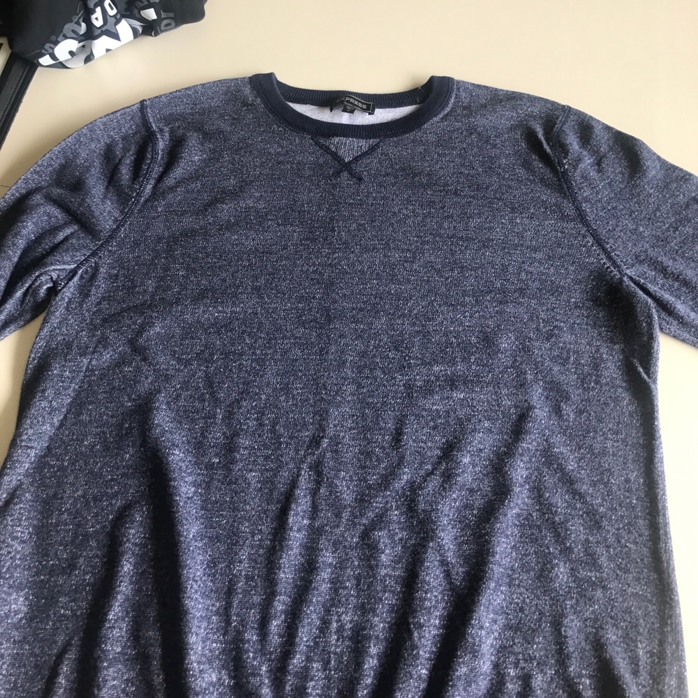 Navy blue Express brand crew neck dress shirt