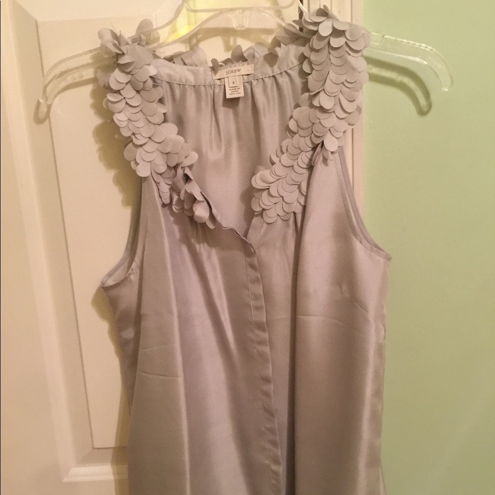 S I L V E R J CREw Petal Neckline Silk blouse