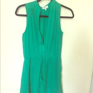 Emerald green cinch waist dress