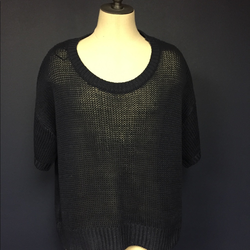 Blue knit scoop neck woman's sweater HnM medium