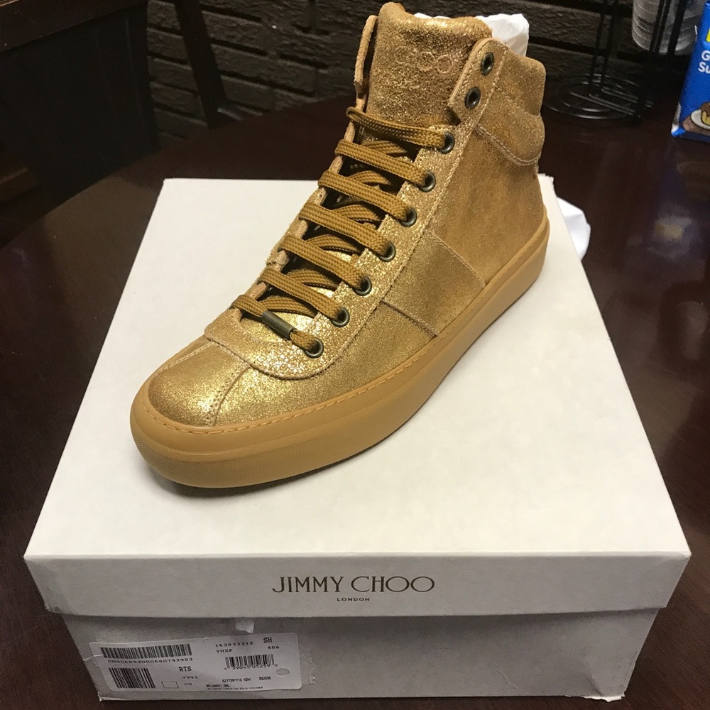 Super nice Jimmy Choo Belgravi Gold Sneakers