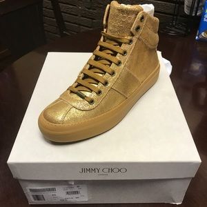 Super nice Jimmy Choo Belgravi Gold Sneakers