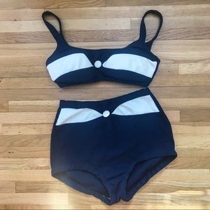 [Vintage] 1950 Nautical Pinup High Waist Swimsuit