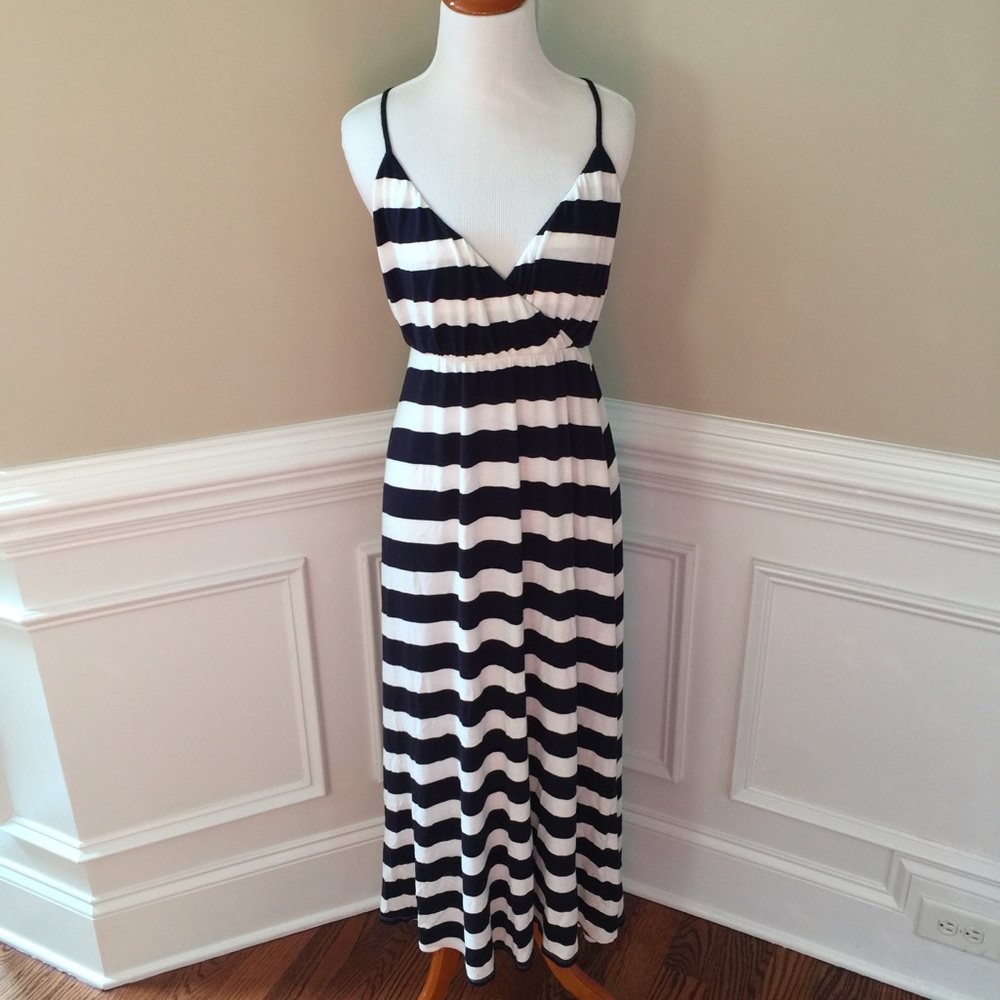 Navy & white Gap maxi dress size XS