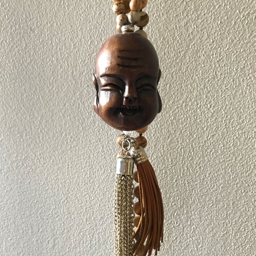 Buddha wood necklace