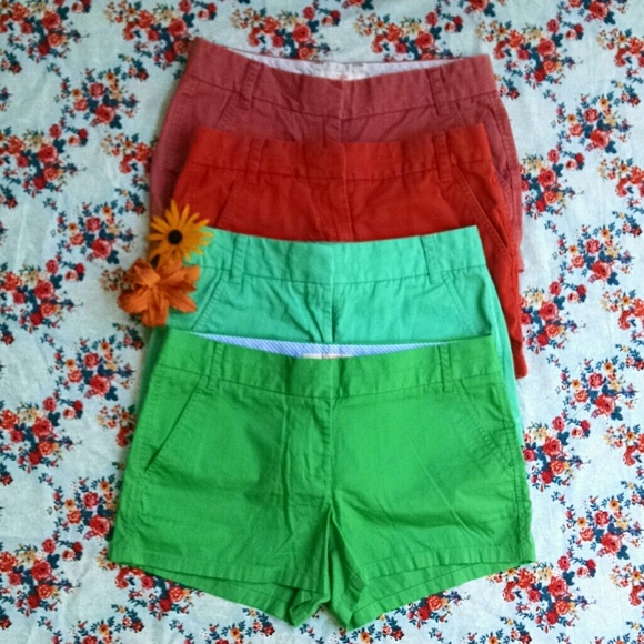 Orange or Aqua J. Crew Chino Shorts - Picture 1 of 7