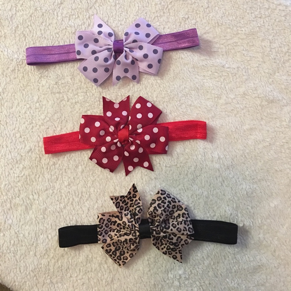 3 BOW HEADBANDS SET