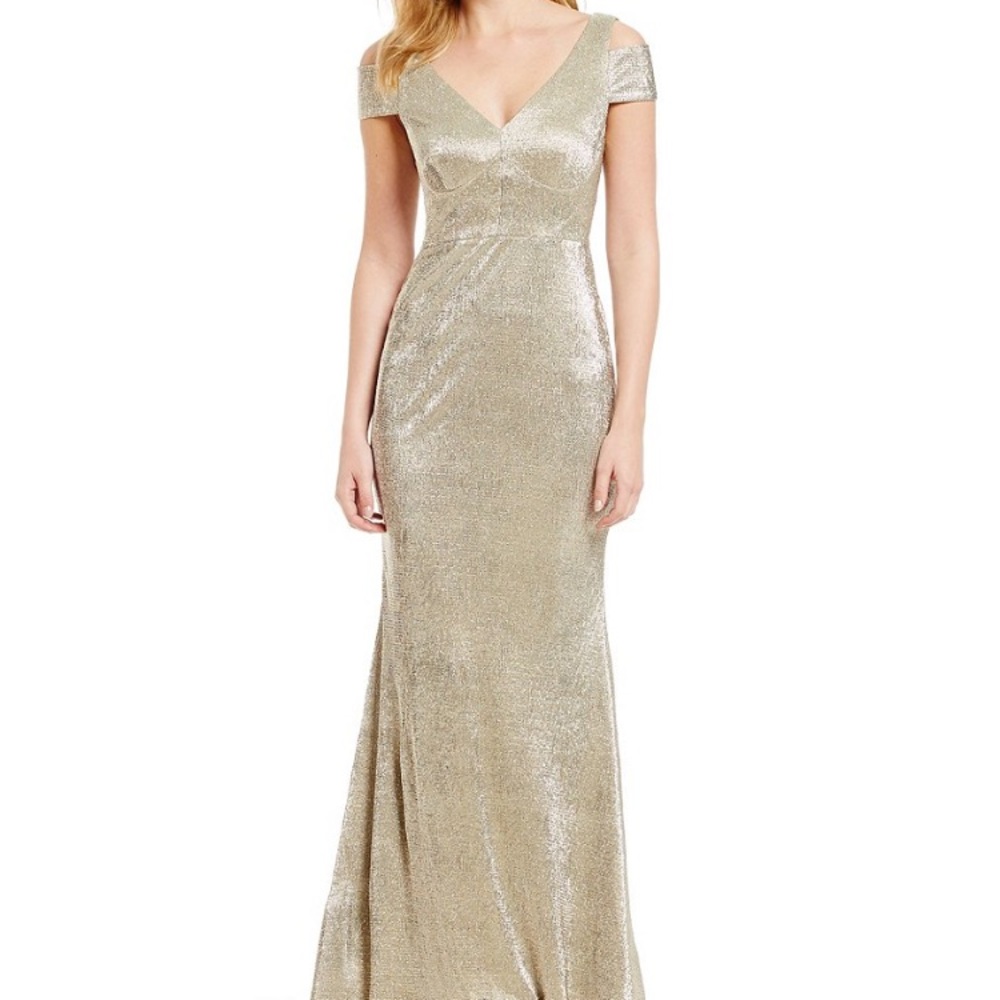 Calvin Klein Cold Shoulder V Neck Dress