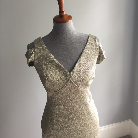 Calvin Klein Cold Shoulder V Neck Dress - Picture 2 of 6