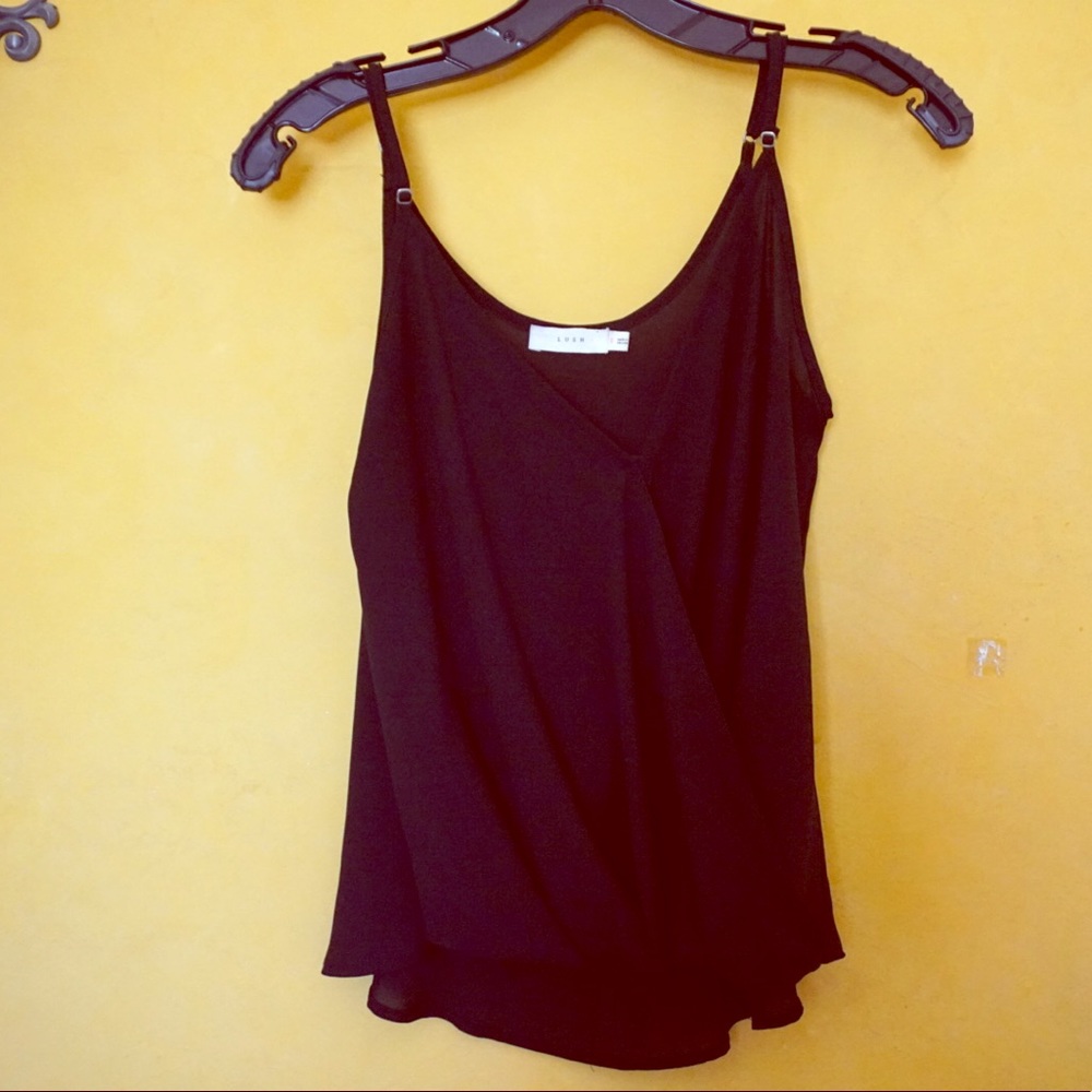 Black Chiffon Tank Blouse