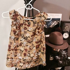 TOPSHOP Yellow ruffled sleeveless top