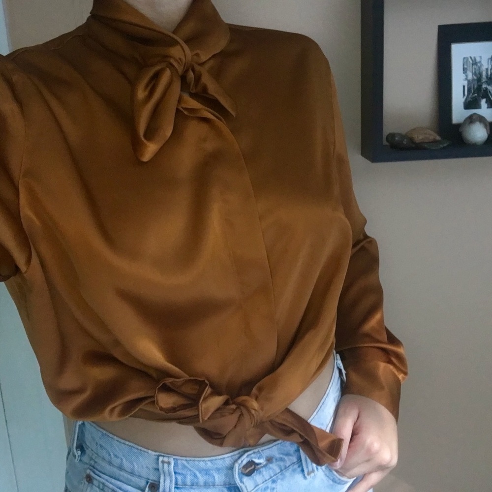 Vintage Silky '80s Burnt Orange Blouse