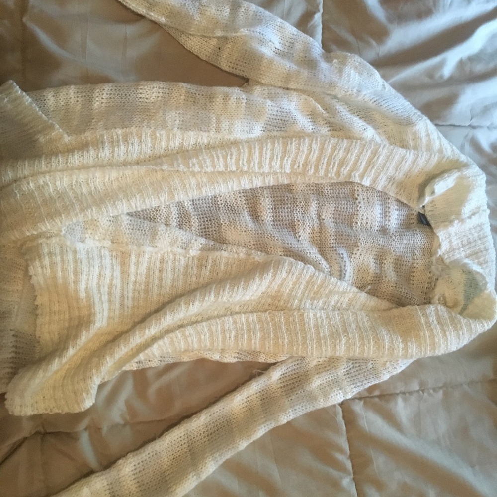 White cardigan sweater