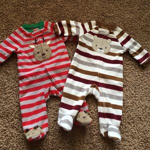 2 for $12 fleece footed sleepers