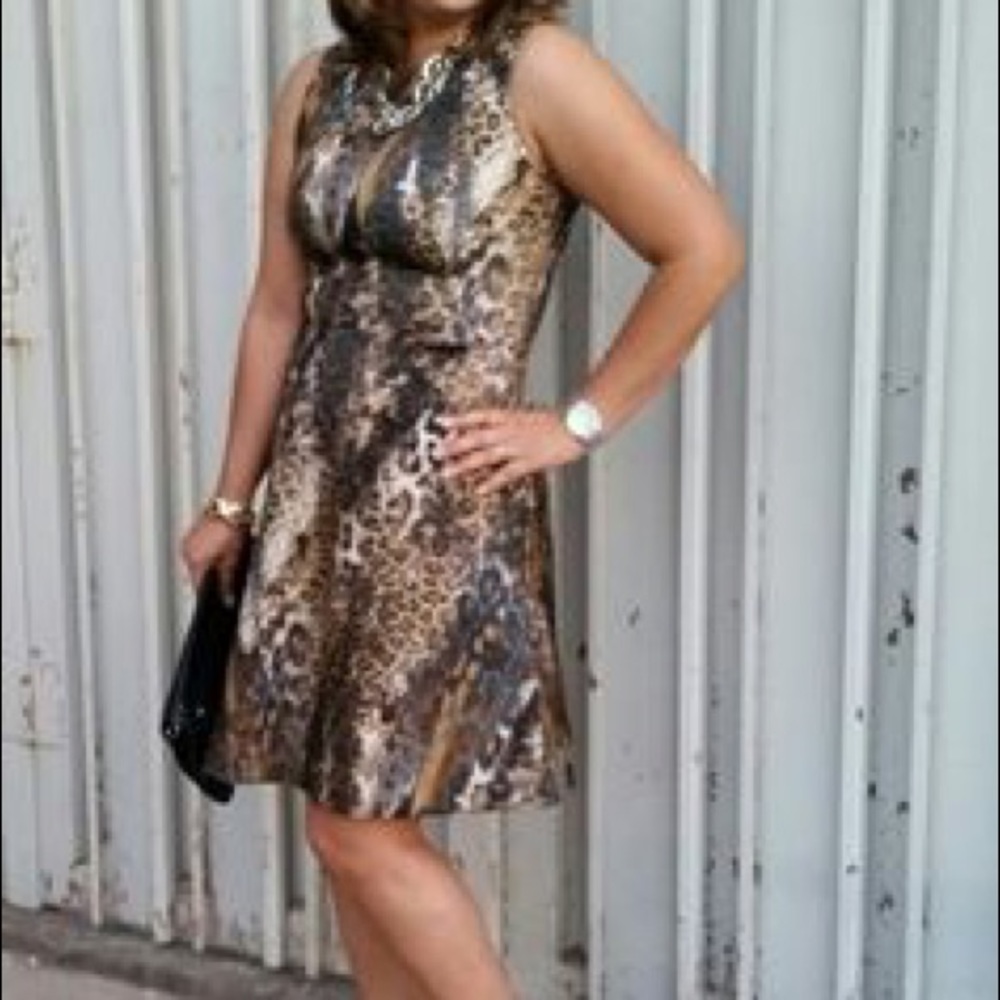 NWT Jlo animal print heavy knit fit n flare dress