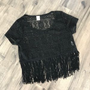 Crocheted & Fringe Shirt