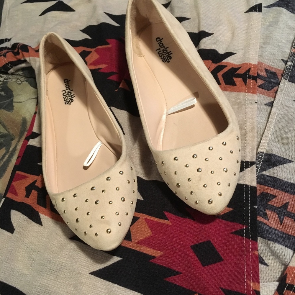Nude flats with studs!