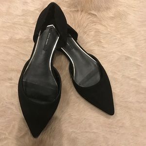 Zara black suede flats. Worn once.