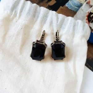 C + I Jet Octagon Drop Earring