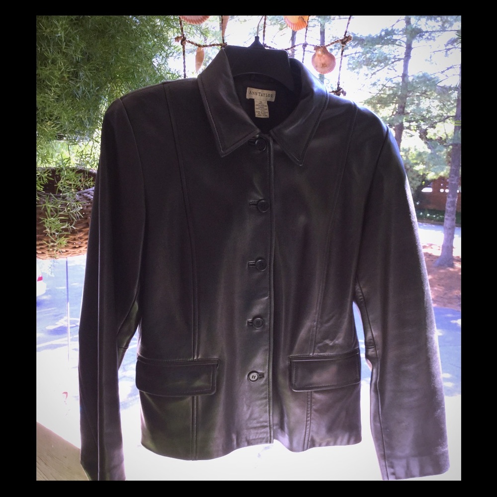 Ann Taylor black leather jacket
