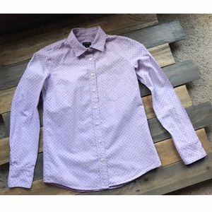J.Crew Factory Chambray Polka Dot Button Up Shirt