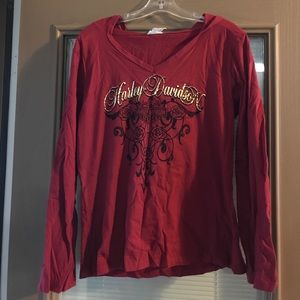 Harley Davidson Long Sleeve Shirt with Hood