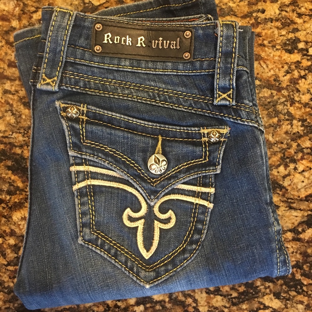 ROCK REVIVAL GWEN EASY BOOT STRETCH JEAN, Size 28