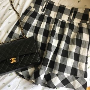 High-Waisted Gingham Skirt