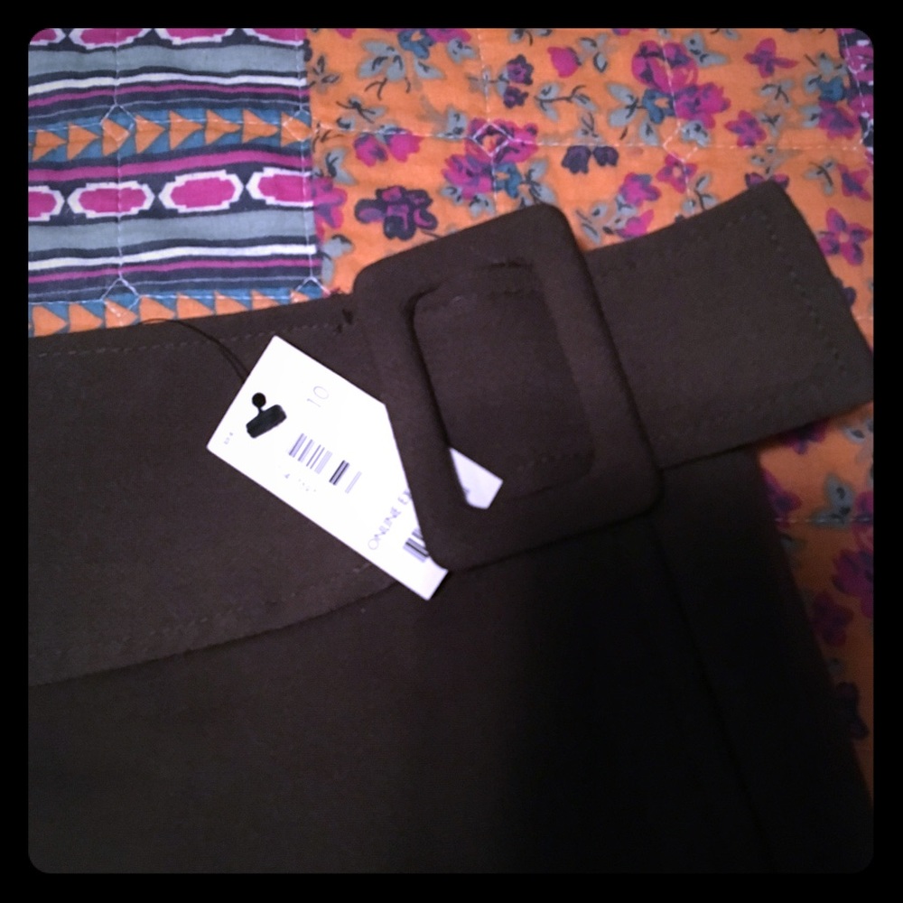 Brown skirt side belt