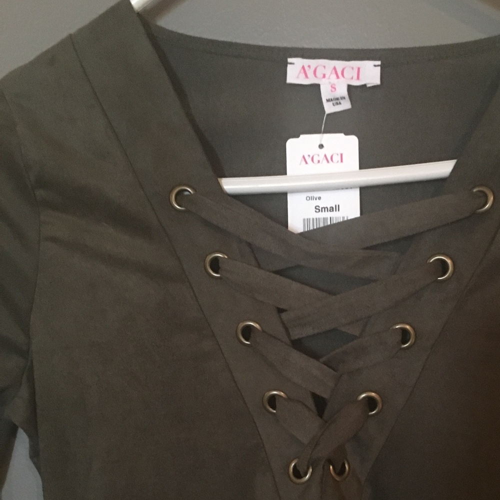 A'gaci army green mini-dress, brand new, with tags