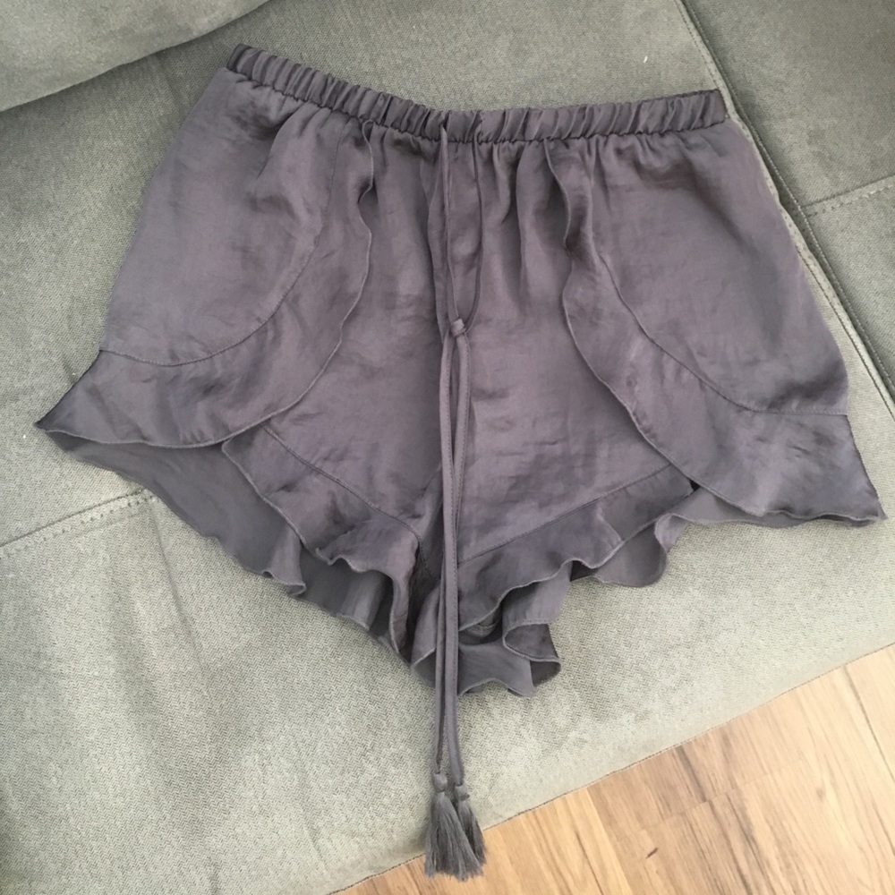 Free people- grey silk shorts