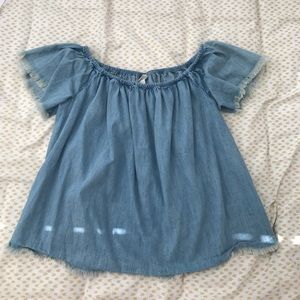 Off the shoulder denim top