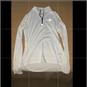 Work out white half zip.