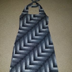 BCBG Black & White Halter Dress - Large